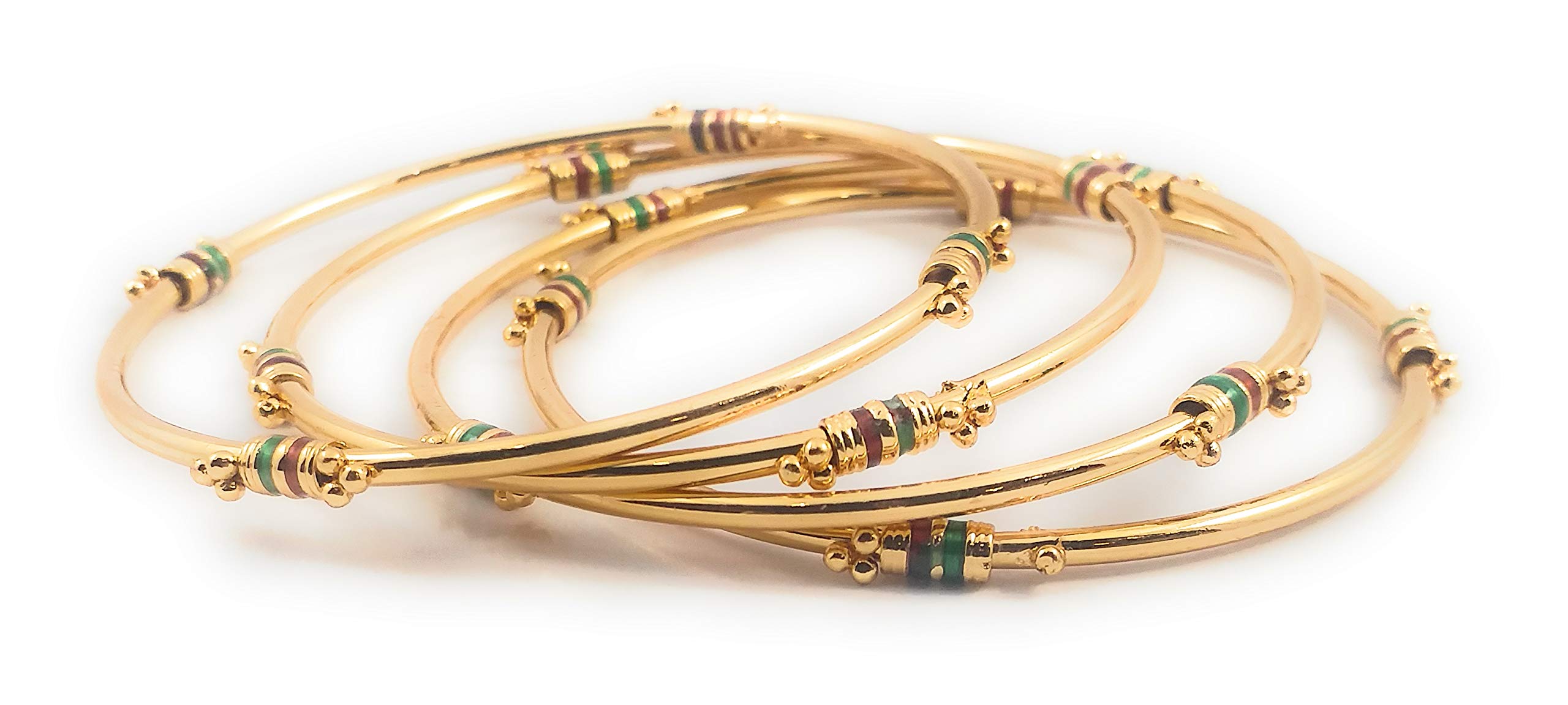 AFJ GOLD Gold 1 Gram Gold Plated Copper Traditional Designer Trendy Plain Bangles Sets for Women and Girls (2.6) (B07LBWM2DR) Amazon Price History, Amazon Price Tracker