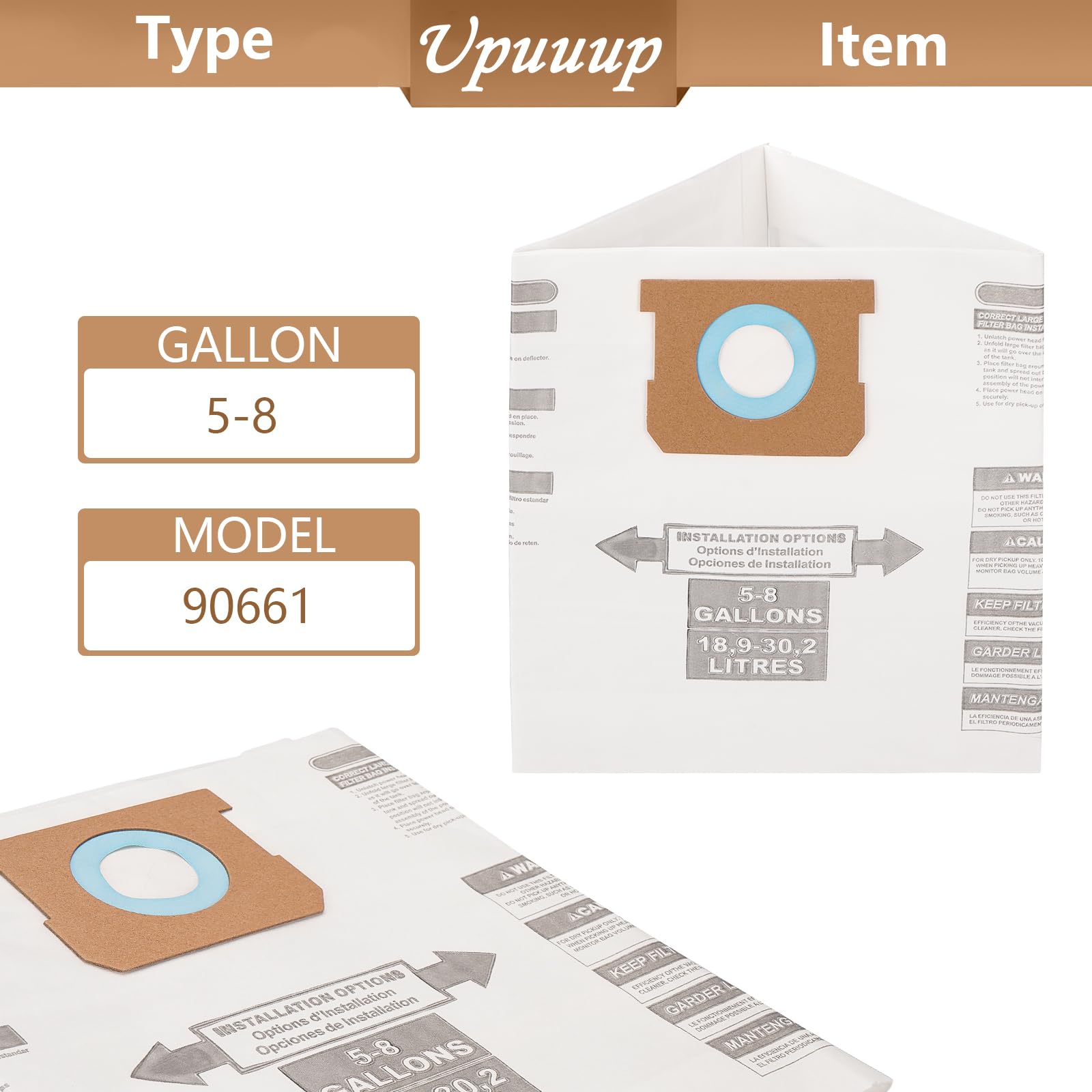 10 PCS Bundle Set 5-8 Gallon Vac Bags, ALYYDBG Type E 90661 9066100 9066133 Type H 90671 9067100 9067133 Dust Bags 67b253d1 B216 4e5e Bfd8 03aa07339501.f271b1e9ec68335c5fe6c7d6ac0fee21 - View #11