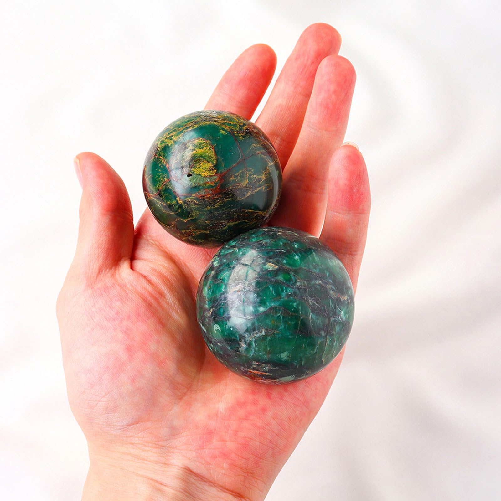 Naturalna Zielona Kula Kryształowa – Kwarcowa Sfera do Uzdrawiania, Wróżenia, Medytacji i Dekoracji Domu oraz Biura – Okaz Kamienia Szlachetnego,50~55mm