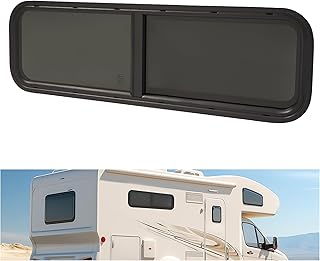 42" W X 12" H Universal RV Window Horizontal Slide W/Trim Ring, Net Screen Side Window For Teardrop Cargo Trailer, Camper, Van, Truck
