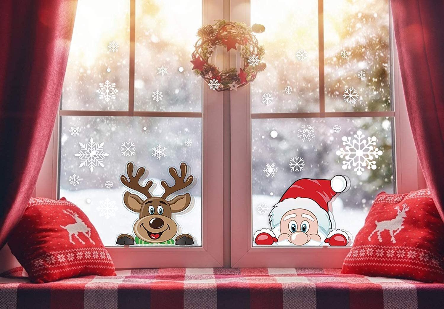Amazon | CCINEE クリスマス 静電ステッカー ウォールステッカー 窓