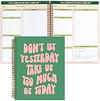 Vista 1 de THiNKABLE Undated Daily Planner Notebook 8.5x11, Cute Notebook, Pink Green To Do List Large Hardcover Spiral Schedule Planner, Inspirational Quote
