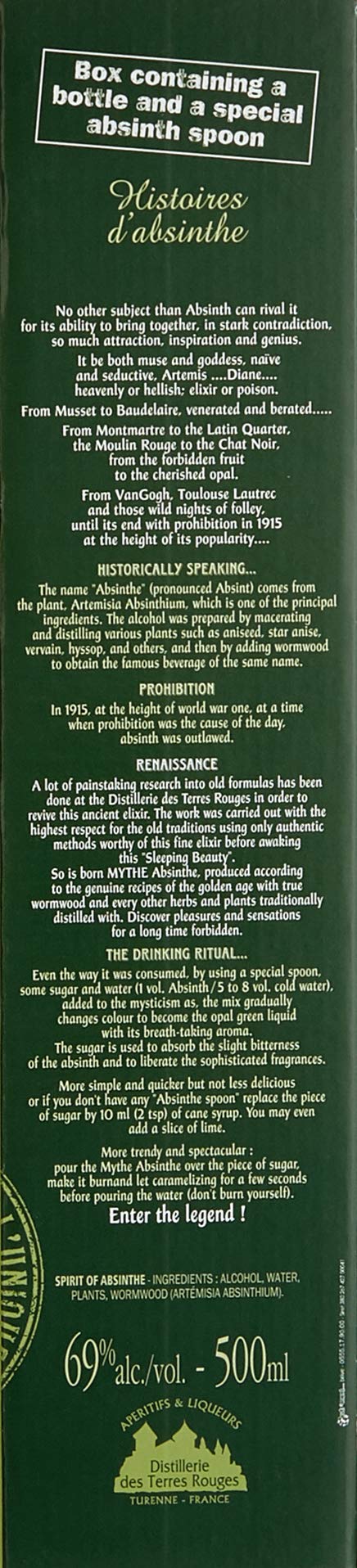 Mythe Absinthe I La Recette 69 Originale I 500 ml Flasche I 69% Volume