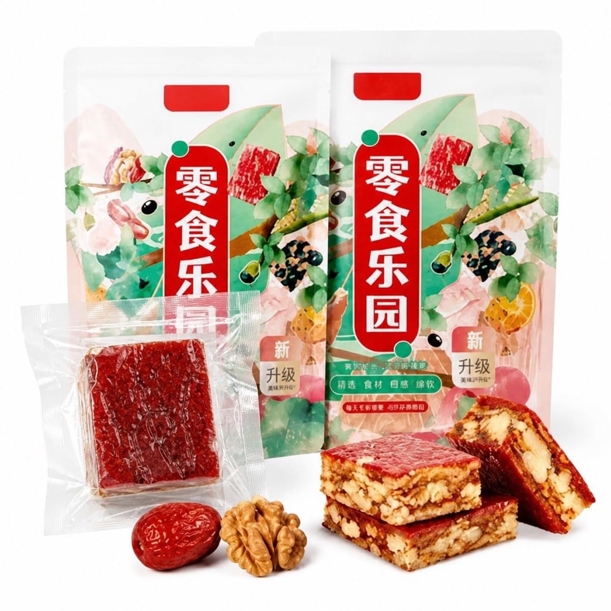 Dátiles Rojos Rellenos De Nueces 250g - Bolsa Aperitivo Sano | Jujubes premium y trozos crujientes enteros. Empaques al vacío individuales para obtener energía sabrosa portátil.(2pcs)
