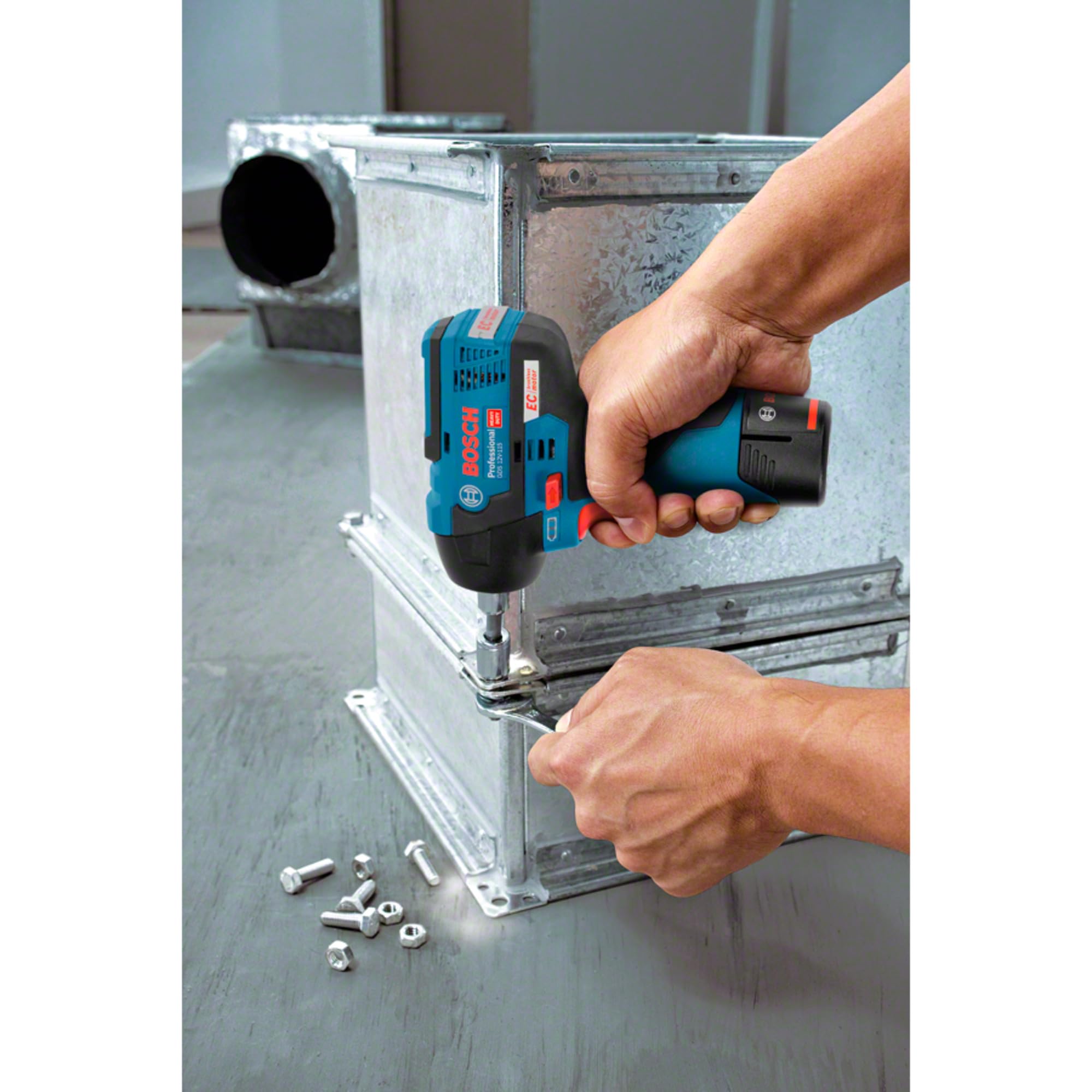 Bosch Professional 12V System atornillador de impacto a batería GDS 12V-115 (par de apriete máx. 115 Nm, fuerza de impacto 0-3100 ipm, incl. bandeja para L-BOXX, sin batería/cargador)