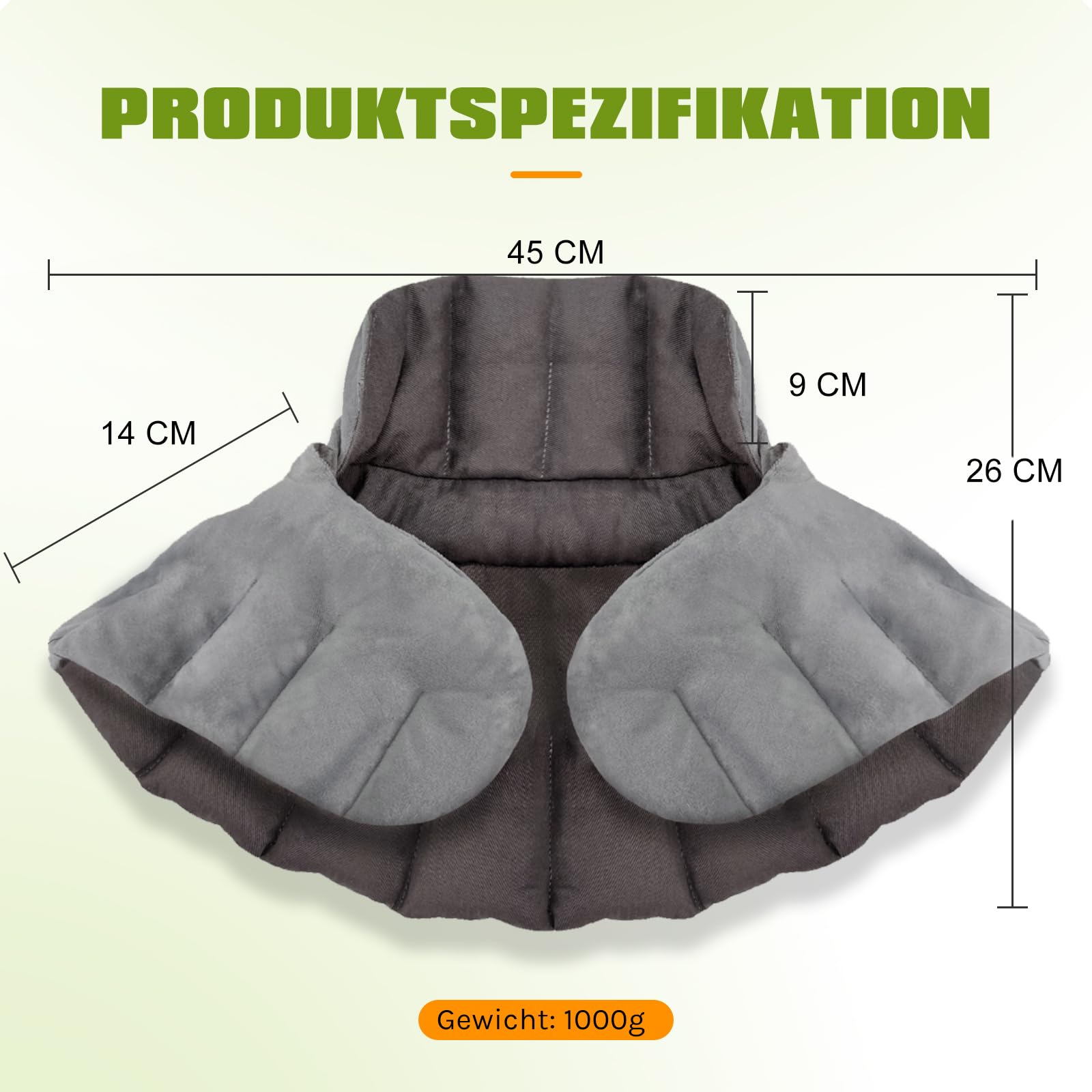 UNCN | Kirschkernkissen Mikrowelle Nacken Schulter Gross Wärmekissen Kabellos Nackenwärmer Gewicht Heizkissen Natur Körnerkissen | Mit Friedlichem Duft Baumwolle 1000g 45x26cm
