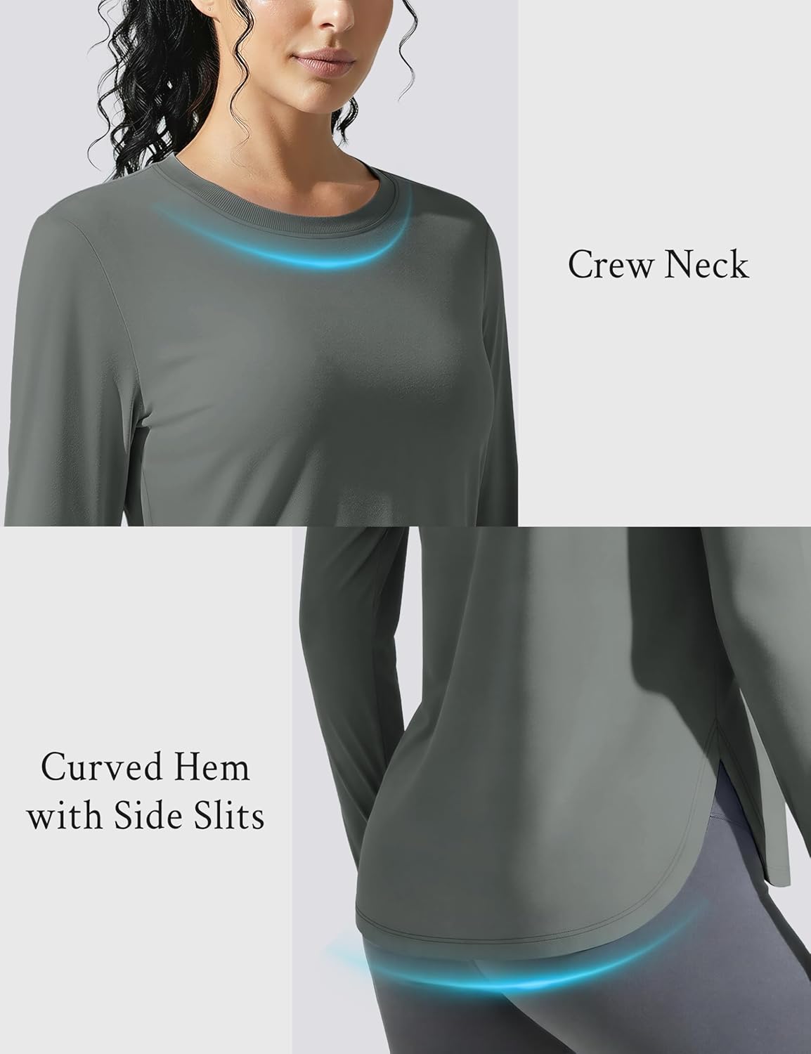 TACVASEN Women's UPF 80+ UV Shirts Long Sleeve Workout Sun Shirt Outdoor Gym Hiking Tops Breathable Lightweight - Image 6