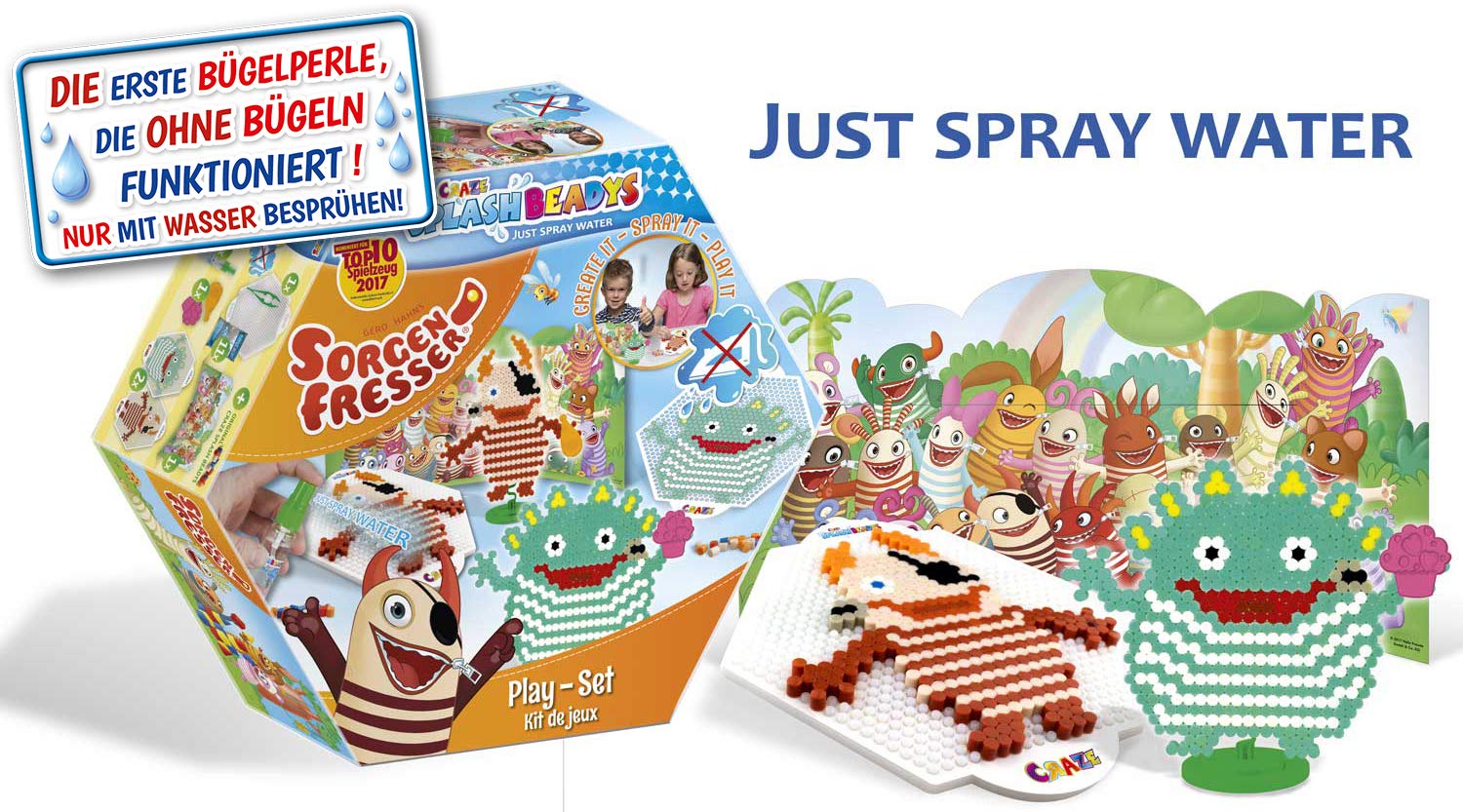 Craze 56890 SPLASH BEADYS koraliki do majsterkowania, bez prasowania, zestaw do zabawy