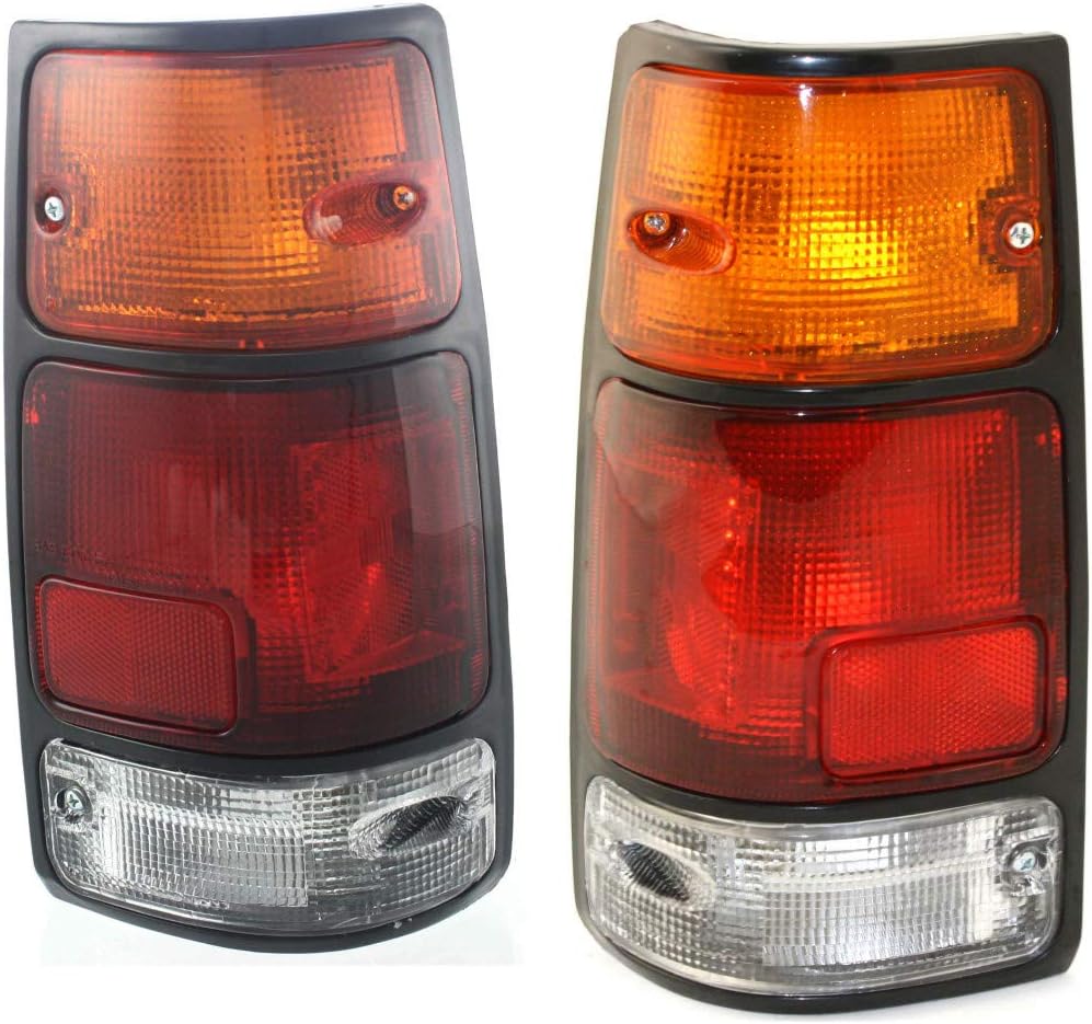 For 1991-1997 Isuzu Rodeo Tail Lights Driver and Passenger Side w/black rim For IZ2800103, IZ2801103 | 8-97121-073-0, 8-97121-072-0