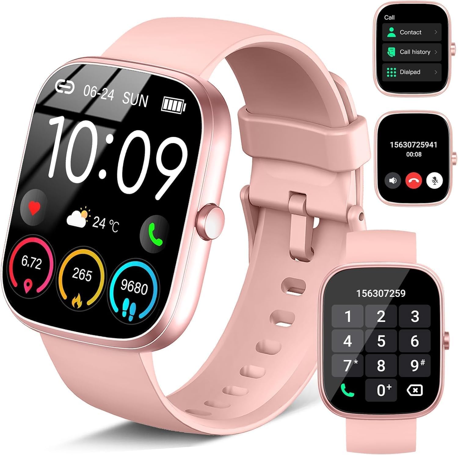 Women's Smart Watch, 1.91" HD Smartwatch with Bluetooth Calls Pink | 2026 Sleep Monitor/Heart/Pedometer, 110+ Sports Modes, IP68 Waterproof, Activity Tracker for Android iOS