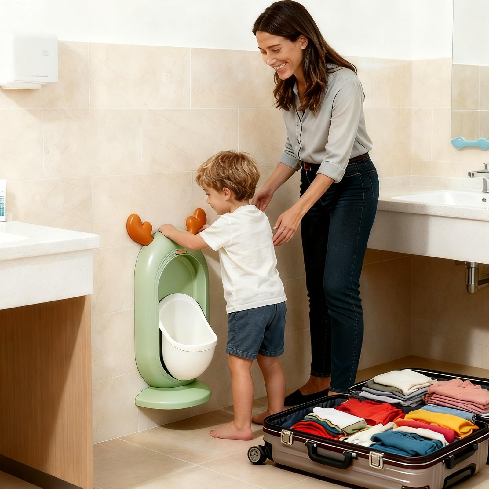 Orinal infantil para niños, inodoro montado en la pared, orinal de