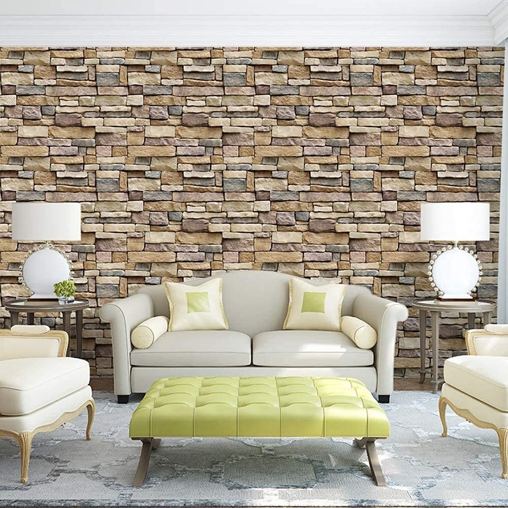 Stone Wallpaper Brick Backsplash Peel and Stick Stone Backsplash Self