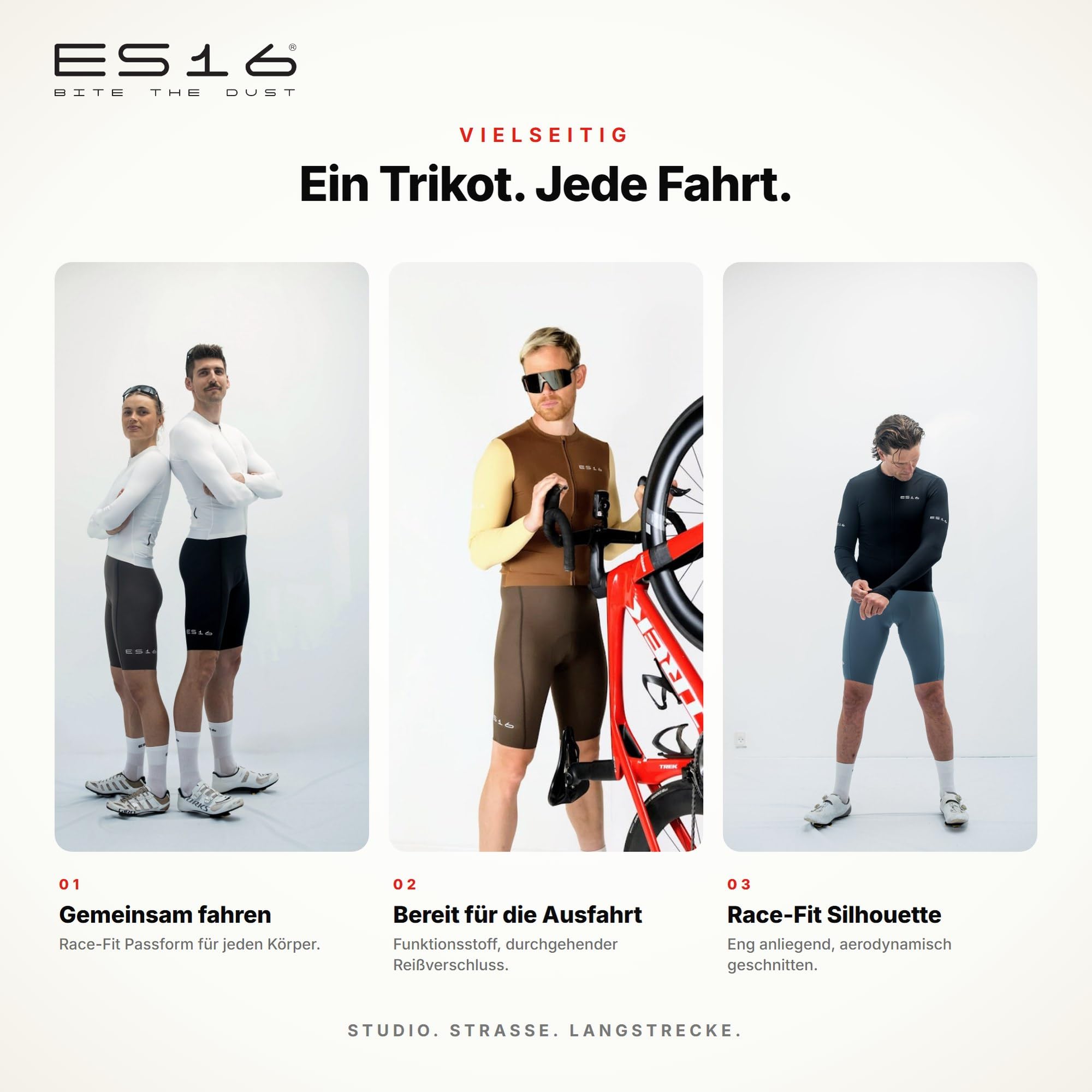 Langarm-Radtrikot Herren Premium Long-Sleeve Cycling Trikot mit Mesh-Einsätzen, Race-Fit und Reißverschluss – Atmungsaktives Trikot für Übergangssaison