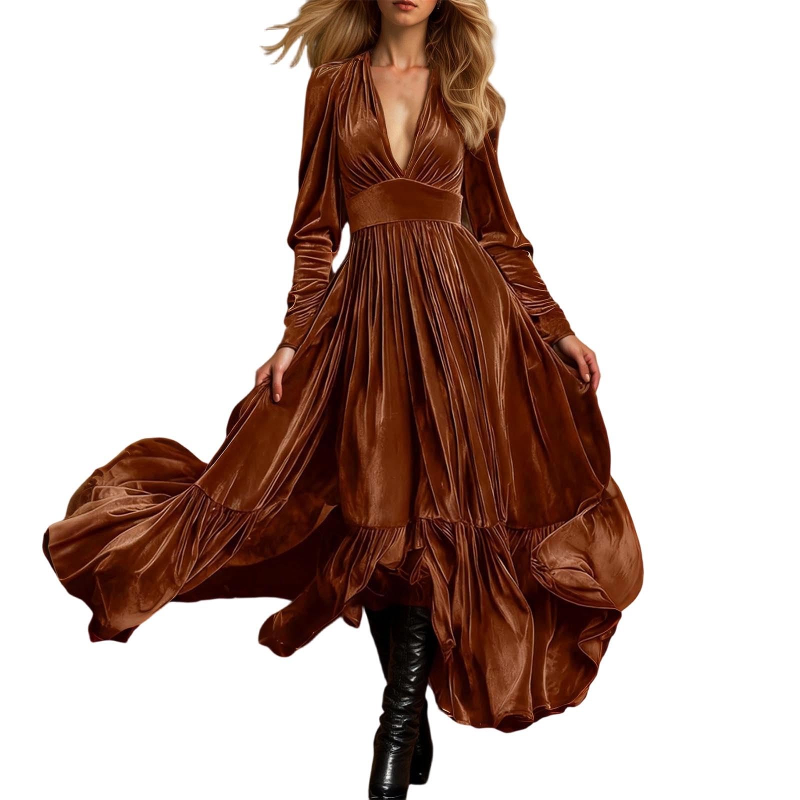Robe longue velours confortable pour sublimer votre silhouette - 8