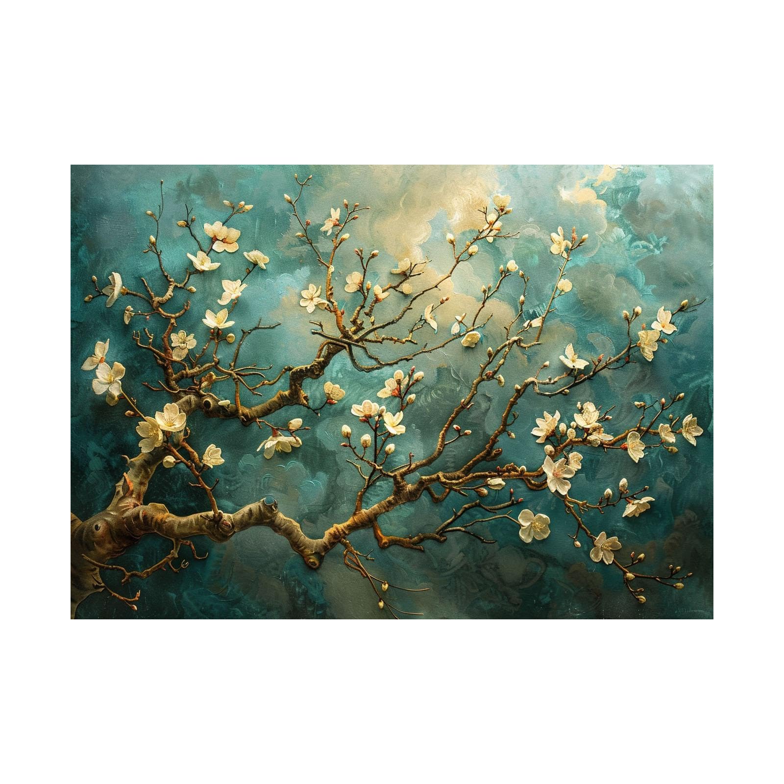 Affiche florale abstraite pour salon grand tableau mural moderne 70x100cm - 8