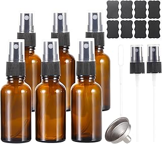 ALIFEIA 30ml Amber Glass Spray Bottles,Small Empty Fine Mist Refillable Travel Spray Bottle for Cleaning,Perfume,Aromather...