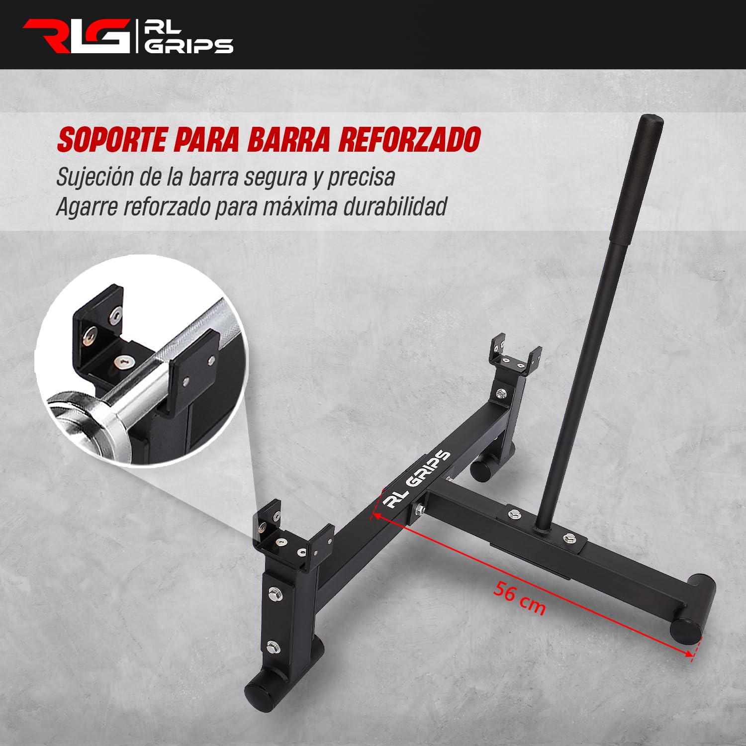 RL Grips - Deadlift Bar Jack - Elevador de Barra para Peso Muerto de Acero Resistente - Gato de Carga para Powerlifting, Halterofilia, CrossFit y Gimnasio Profesional