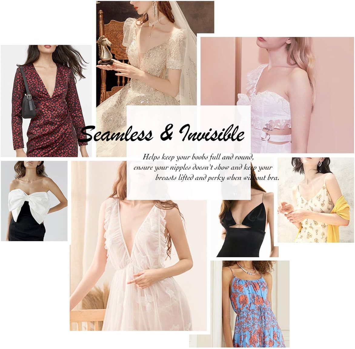 Breast Lift Strapless Backless Petals Nippless Covers Push Up Self Adhesive Invisible Sticky Bra for Women - Image 7