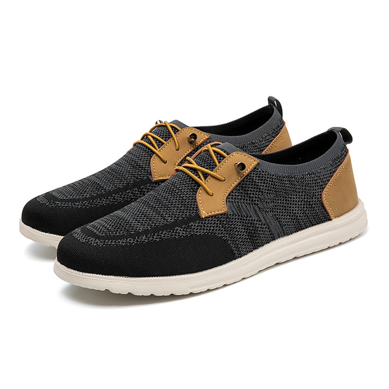 Bootsschuhe Herren Gummisohle Rahmengenäht Walkingschuhe Sommerschuhe Mokassins Laufschuhe Casual Große Größen Turnschuhe Freizeitschuhe