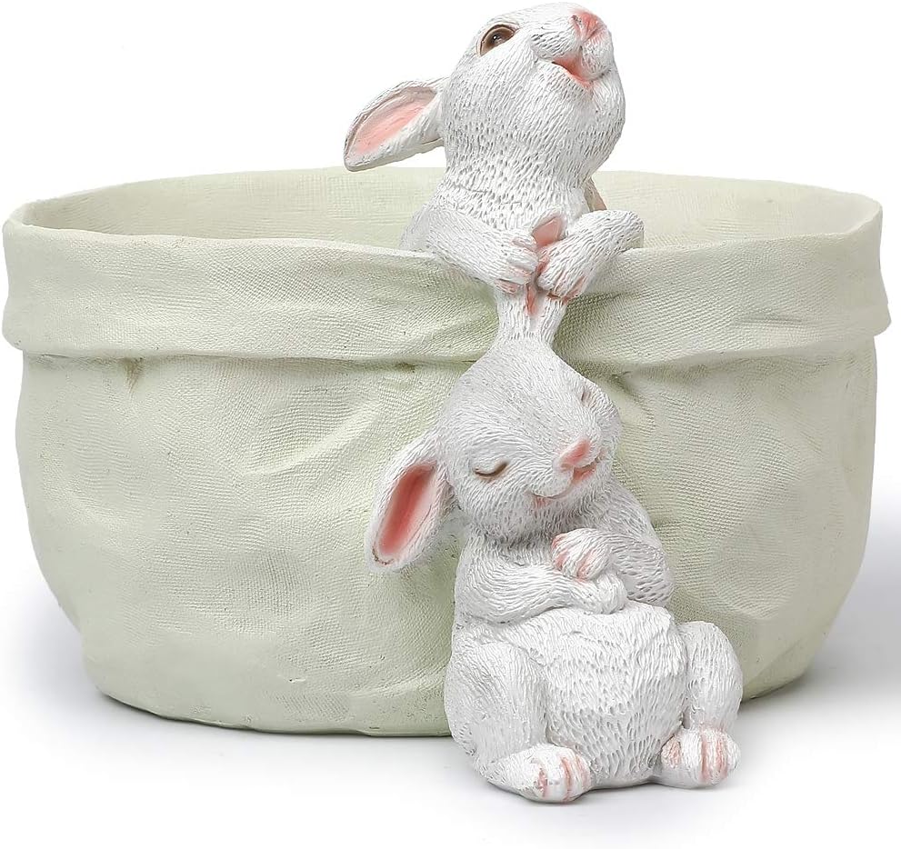 WONDHOME Rabbit Flower Pot Succulent Planter Garden Pots, Decorative Flower Pot, Animal Shaped Cartoon Planter Pots, Art Decorations(No Drainage Hole) : Garden & Outdoor