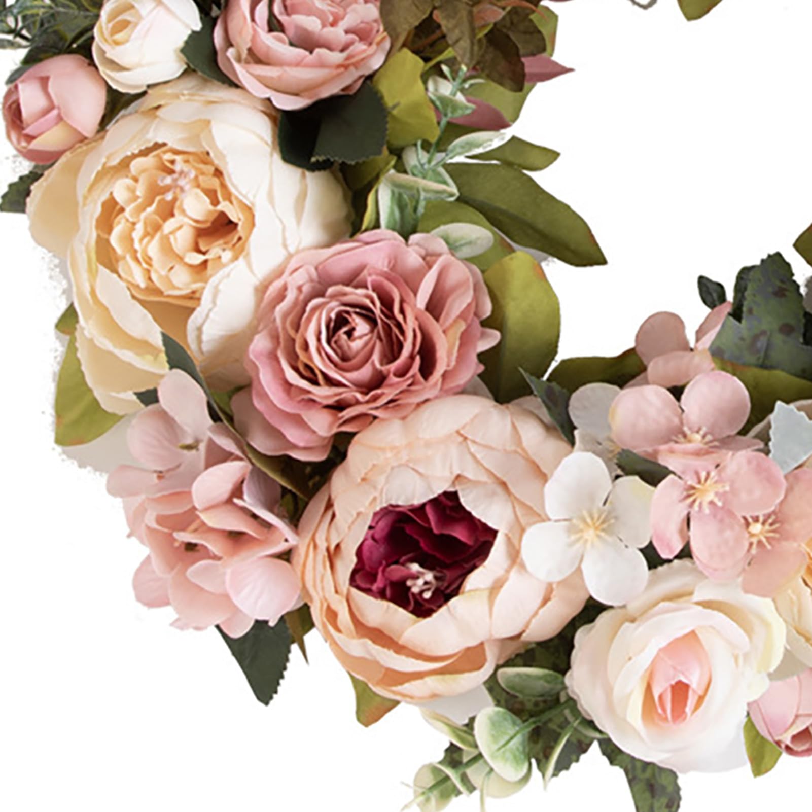 Sorandy Pfingstrosenkranz, Blumenkranz für die Haustür, Künstliche Blumendekoration mit Verstellbaren Schlüsselbändern für Drinnen und Draußen, Heimdekoration, Korridore, Partys, (Sekt)