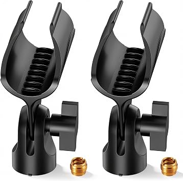 InnoGear Microphone Clip, Adjustable Mic Holder with 3/8" to 5/8" Adapter for HyperX SoloCast, HyperX QuadCast S, Blue Yeti, Shure SM58 and Other Mics