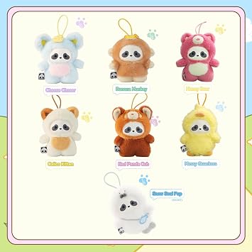 52TOYS Panda Roll The Zoo in Hands Series Plush Keychain Blind Box Stuffed Animal Plush Toy with Soft and Adorable Design, 1PC Perfect for Cuddling, Display, Ideal Gift for Panda Enthusiasts
