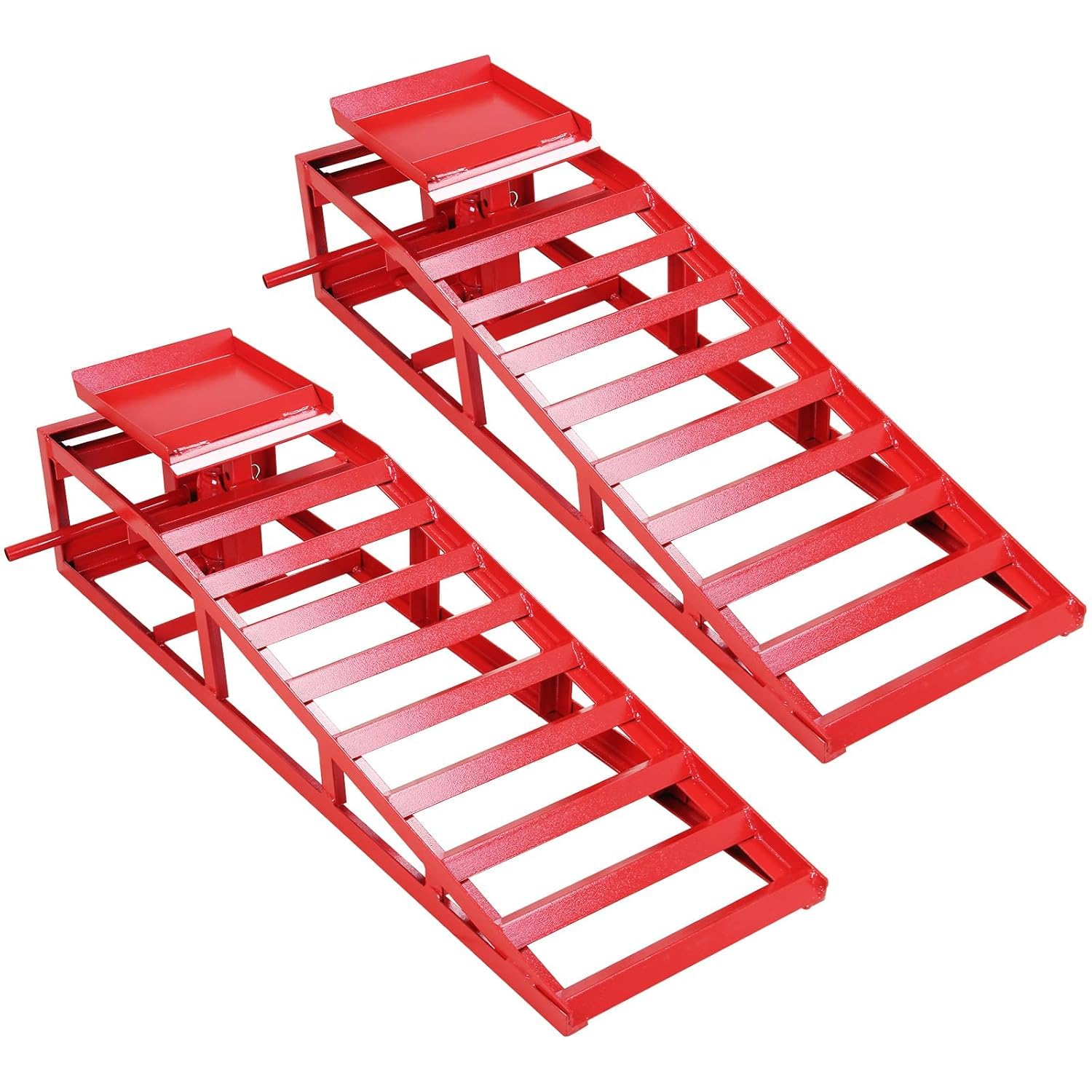 GarveeTech 2 Pack Hydraulic Car Ramps - 4410lbs/2T Capacity Low Profile Car Lift Service Ramps for Automotive Truck Trailer Garage Auto Car Repair Frame, Red