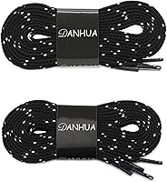 Vista 2 de DANHUA - Cordones de zapato plano multicolor con punto de sarga grueso y encaje, 2 pares