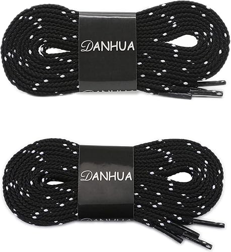 Miniatura 2 de DANHUA - Cordones de zapato plano multicolor con punto de sarga grueso y encaje, 2 pares