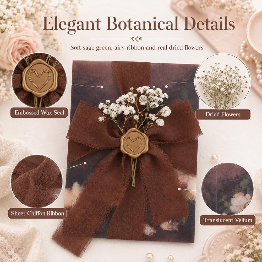 30 Set Wedding Invitation Kit, Heart Wedding Invite Accessories Kit