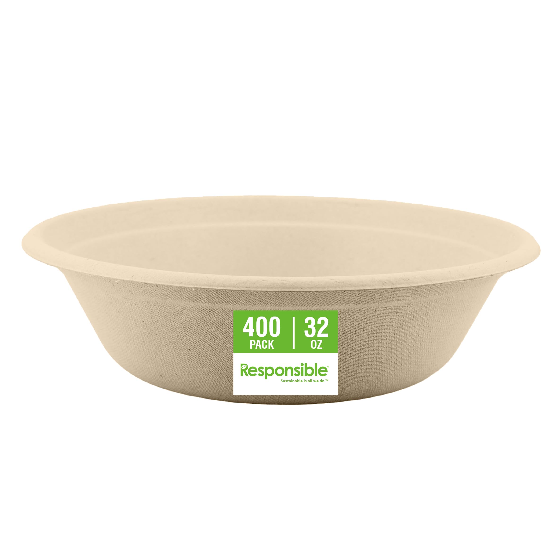 Responsible Products 32 oz (400 Count) / Natural Brown / Casual Bowls