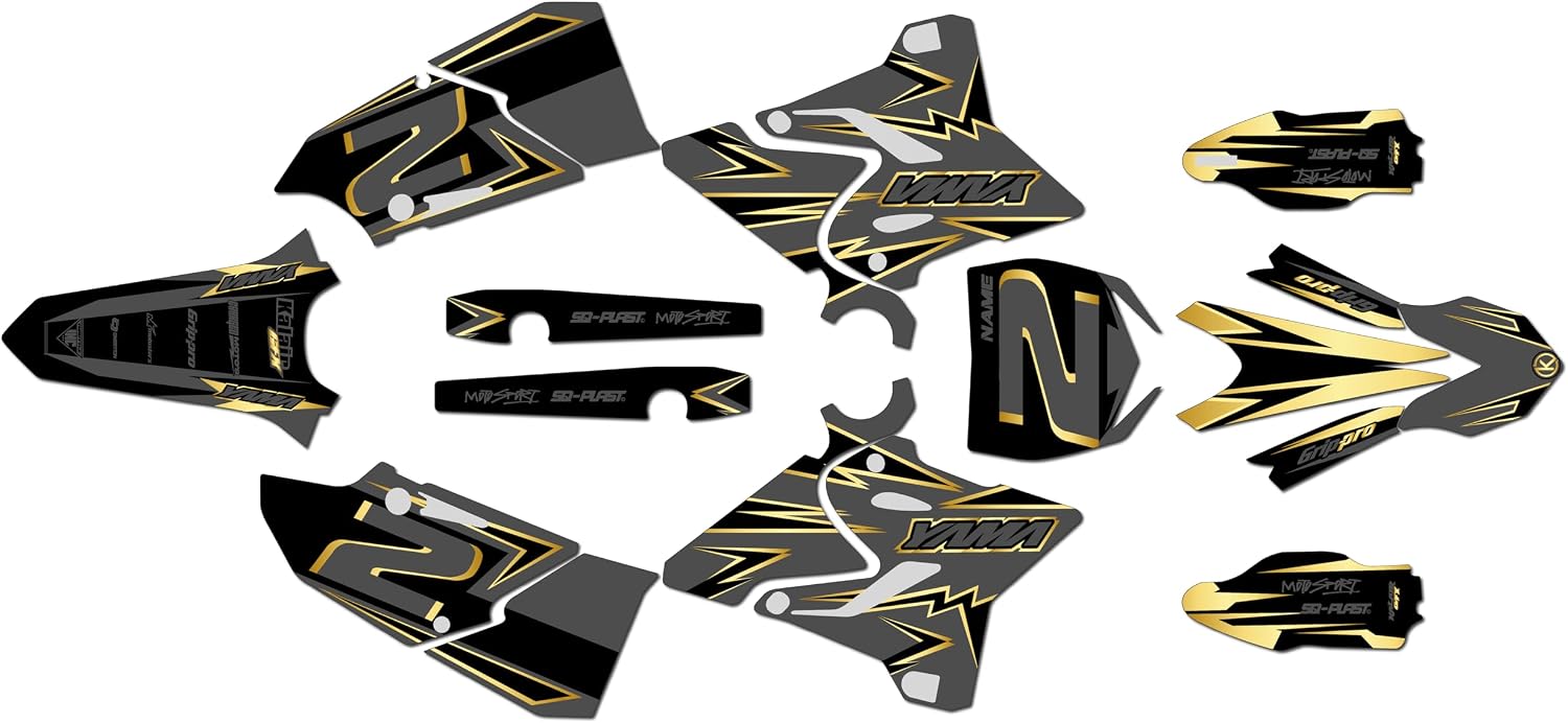 Graphics Kit for Yamaha YZ125 & YZ250 2015-21 Vision Series Gray 16 Mil - On/Off the Road - Dirt Pit Bike Motorcycle Sticker, Dirtbike Racing Decal Motocross Accessories no-Plastics