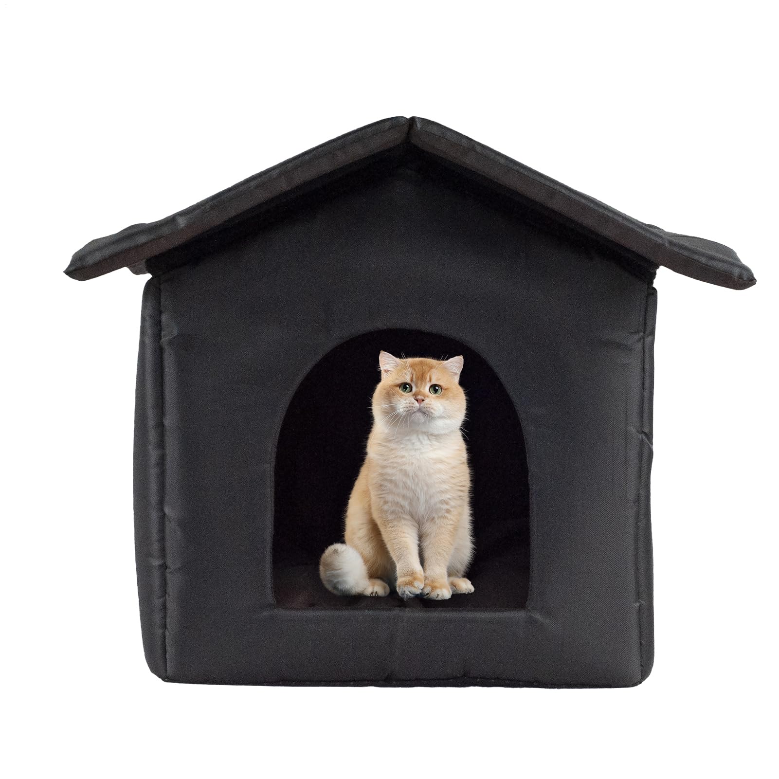 Enclos antidérapant et niche extérieure pour chat ou chien isolée d'hiver