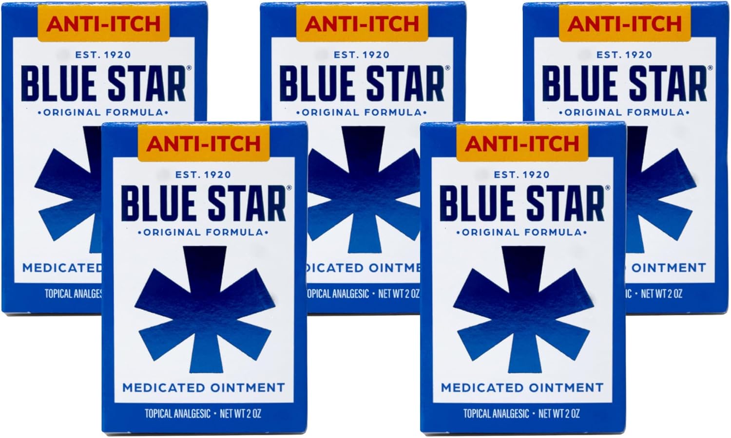 Blue Star Anti-Itch Medicated Ointment 2 oz ( Pack of 5)