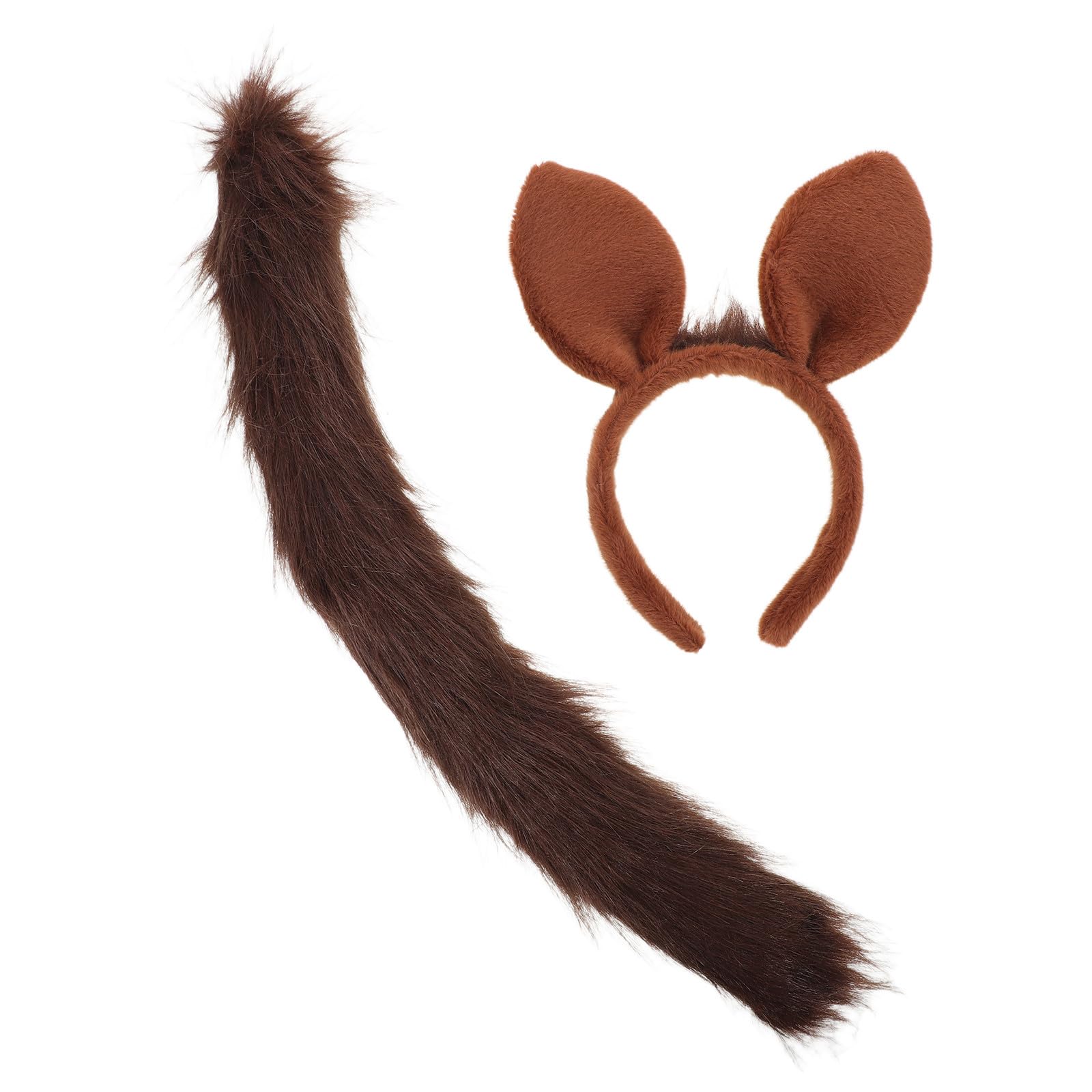 Tofficu 4 Juegos Diadema de Disfraz Orejas de Caballo de Peluche Marrón para Cosplay y Actuaciones Escolares Diseño Realista y Material Suave de Felpa