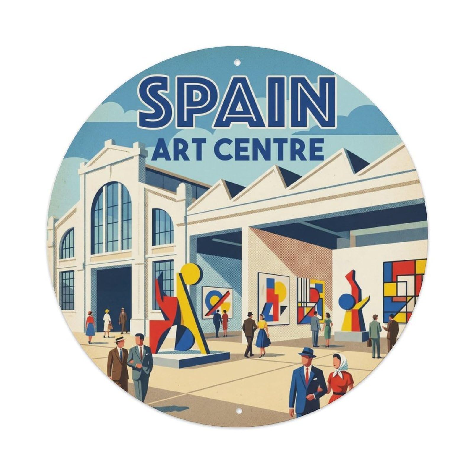 Malaga Contemporary Art Centre Spain City Travel Metal Tin Sign