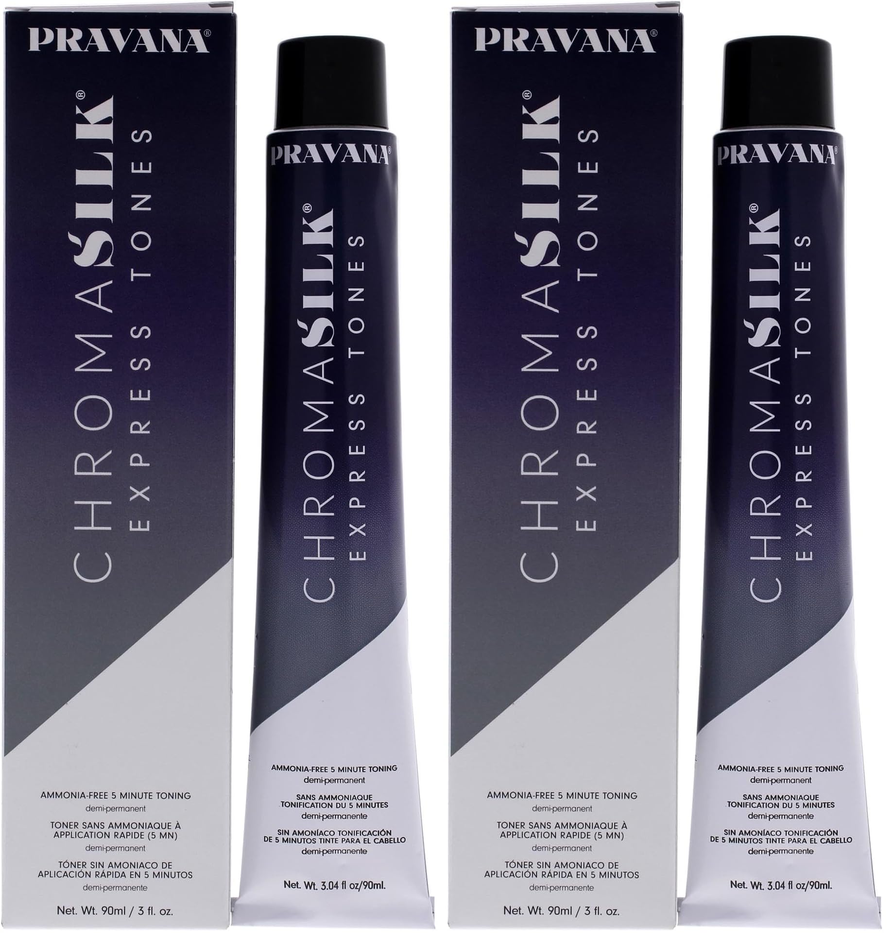 Pravana Chromasilk express tones - smokey silver hair color 3 oz unisex, 3 Ounce (I0097559) (Pack of 2)