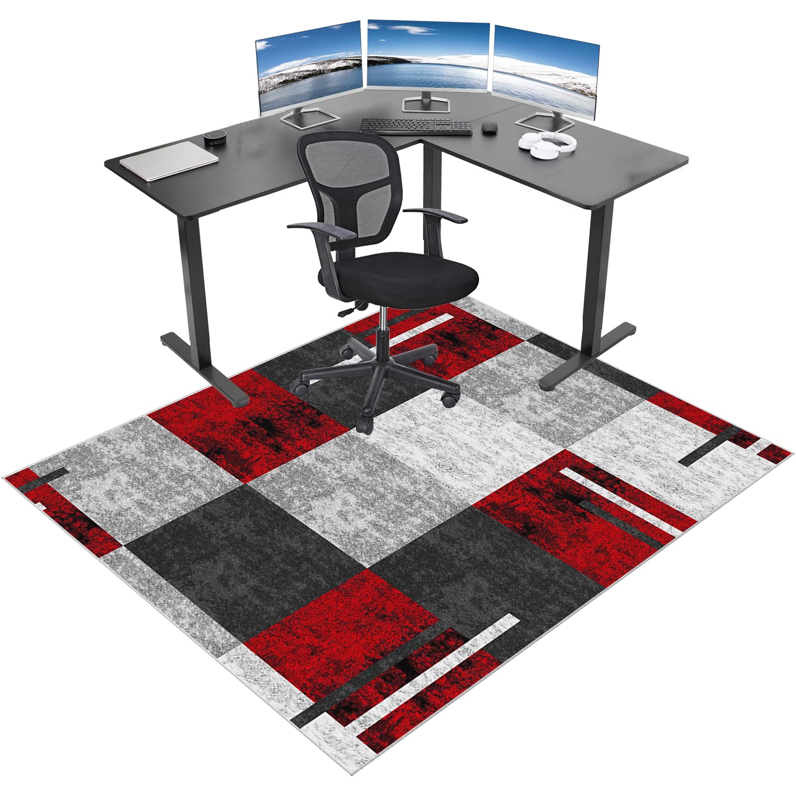 Office Chair Mat for Hardwood Floors, Gaming Computer Chair Mat, Desk Chair Mat for Carpeted Floor 120 x 140 cm, Floor Mat for Office Chair Carpet Protector, Home Office Chair Mat Rug for Laminate