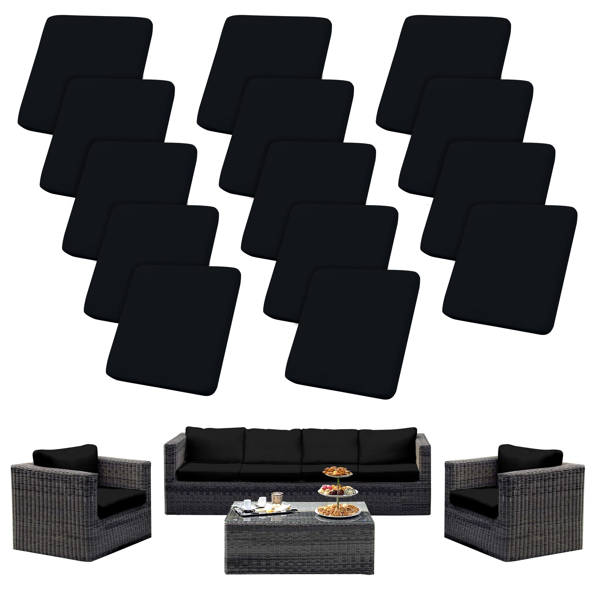 outdoor cushion covers set,6pcs patio furniture couch seat slipcovers, replacement for sofa sectional chair(cover?only)