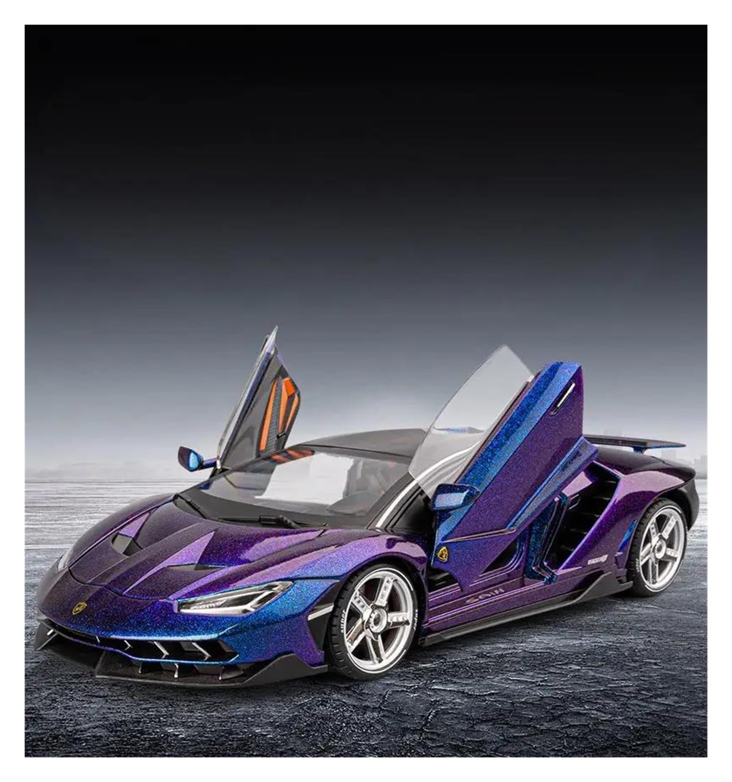 Veicoli a Motore in Scala 1:18 for La Collezione di Modellini di Auto in Lega di Zinco Pressofusa for Lamborghini Centenario LP770-4 Mini Statici Modello di Auto Replica(Black)