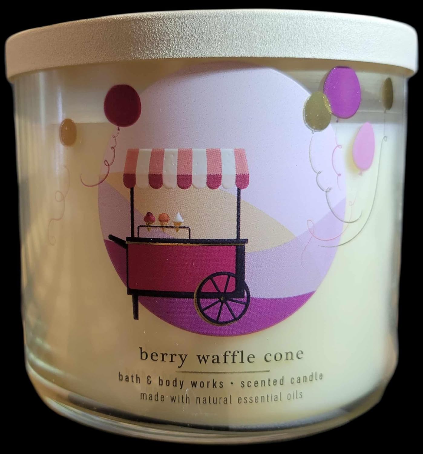 Generic baht body works 3-Wick Scented Candle 14.5 oz Large white barn (14.5, BERRY WAFFLE CONE CANDLE)