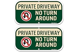 2 Pack No Turn Around Signs for Private Property