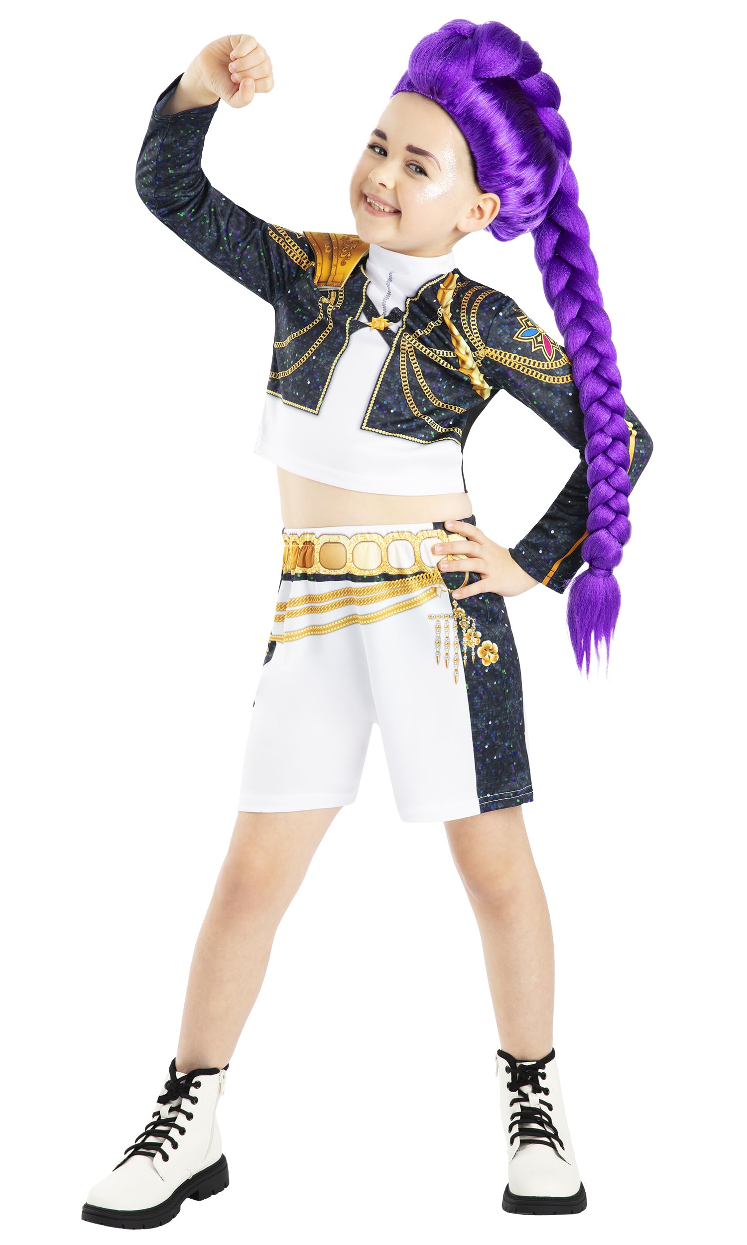 Rubies Official Netflix K-Pop Demon Hunters Rumi Golden Classic Child Costume, Kids Fancy Dress