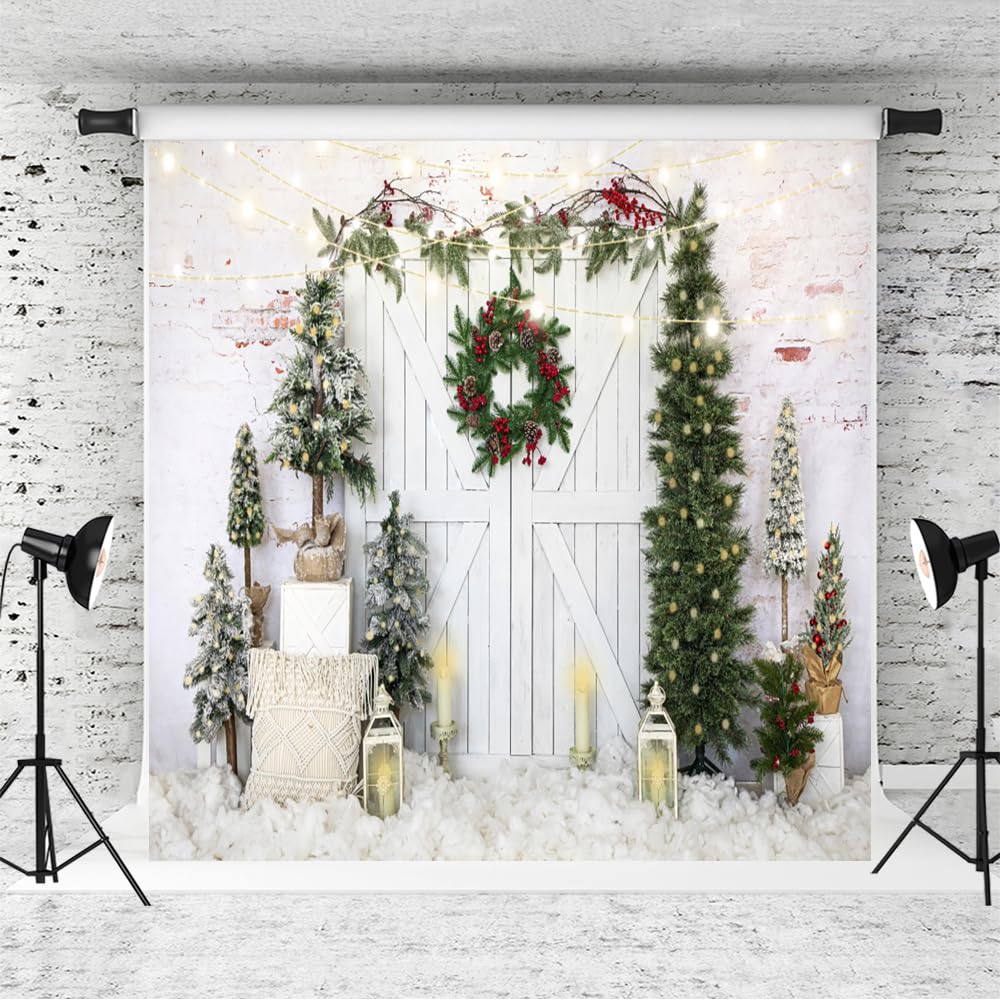 Kate Telón De Fondo De Navidad De Invierno Para Fotografía, Diseño De  Puerta De Granero, árbol, image size:1000x1000