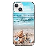 Compatible iPhone 13 Case, Aesthetic Blue Ocean Beach Wave Shockproof Protective TPU Slim Fit Case
