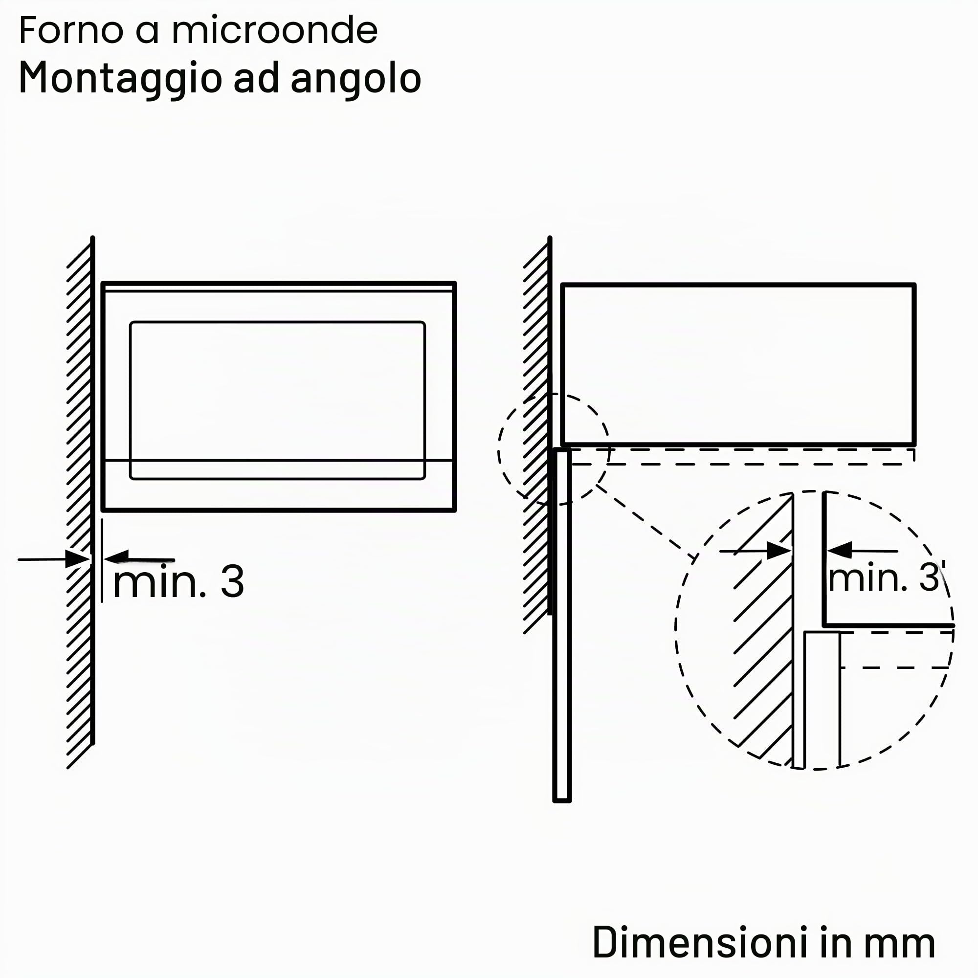 Bosch Elettrodomestici Bel523Ms0 Microonde Integrabile Ad Incasso, 800 W, 20 L, Nero, 594 X 382 X 317 Mm