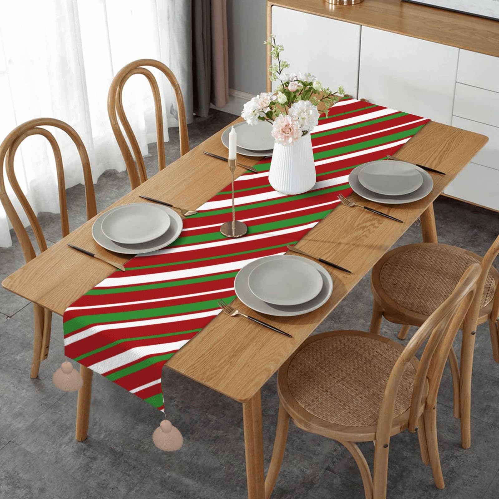 Chemin de table lavable anti-tache et résistant chaleur pour cuisine