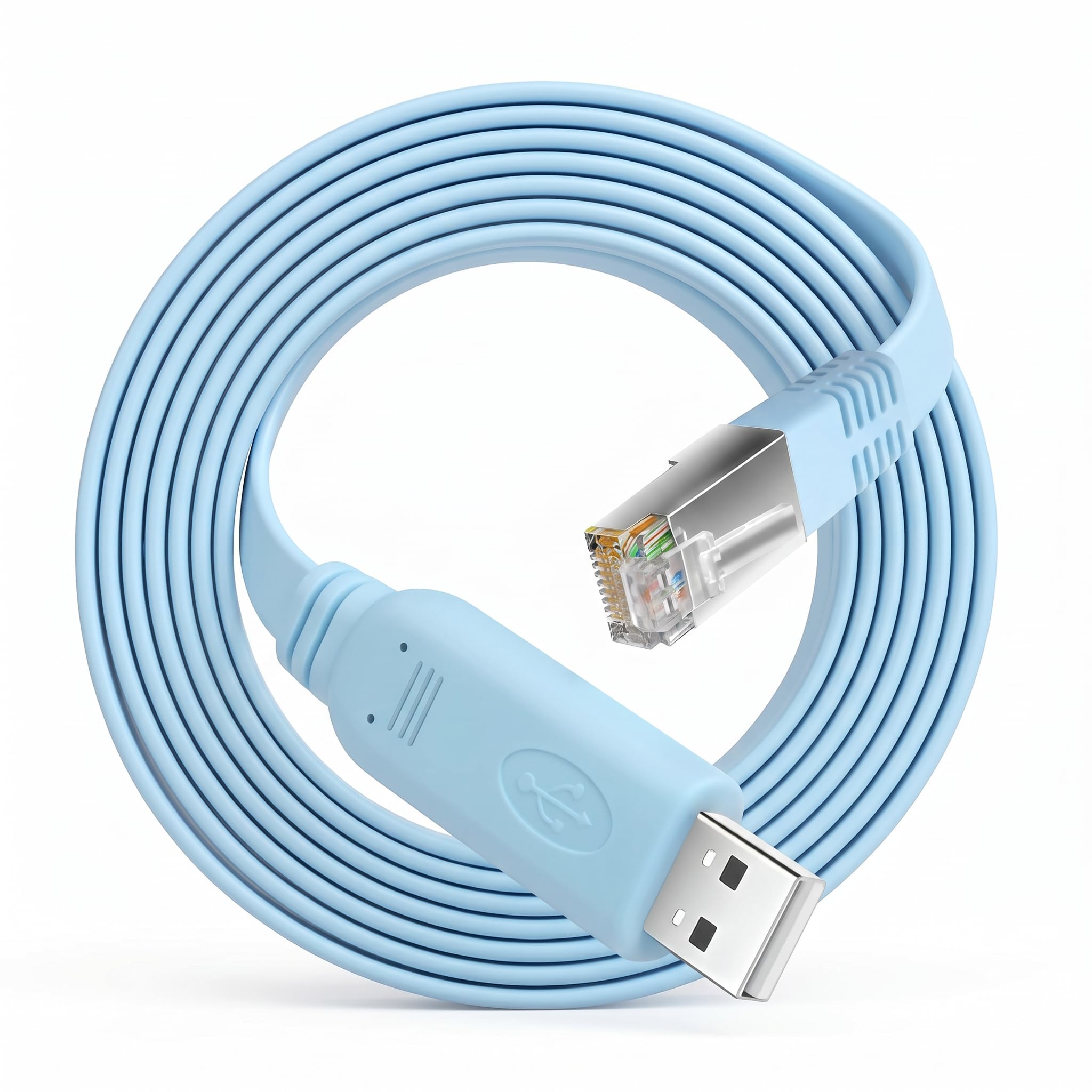 Konsolenkabel USB zu RJ45, USB zu RJ45 Kabel mit FT232 Chip, USB Console Cable für Router Switch Firewall, Netzwerk Konfigurationskabel RS232 Serial Adapter für Windows Linux Mac OS, Plug y Play 1.5 m