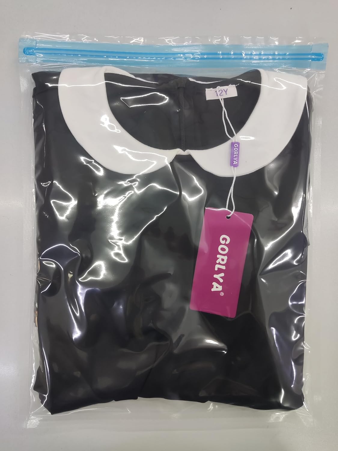 GORLYA ガールズ 半袖 カジュアル ヴィンテージ ピーターパン 襟 フィット＆フレア スケーター パーティードレス ポケット付